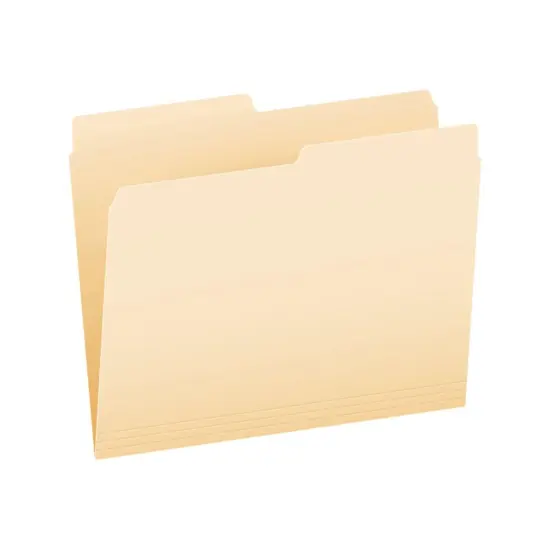 File Folders, Letter Size, Manila, 1/2 Cut, Box of 100 {3}