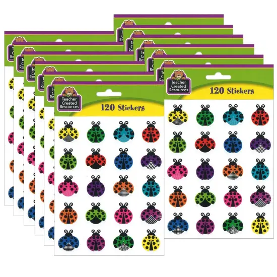 Colorful Ladybugs Stickers, 120 Per Pack, 12 Packs {1}