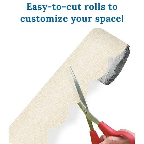 Linen Rolled Scalloped Borders, 65 Feet Per Roll, Pack of 3 {3}