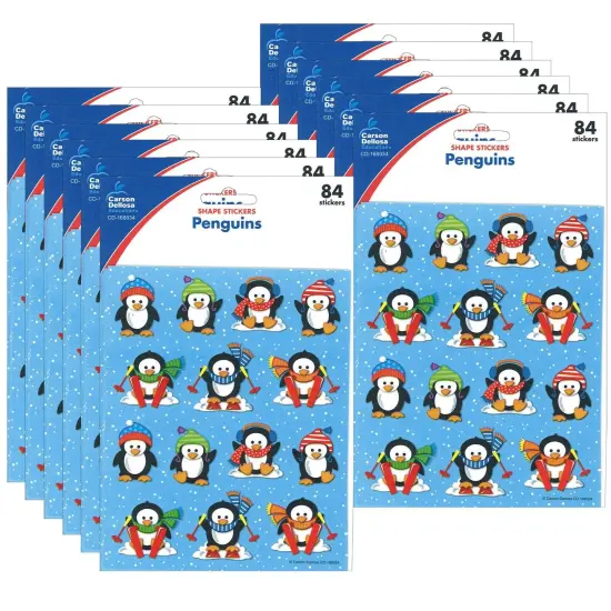 Penguins Shape Stickers, 84 Per Pack, 12 Packs {1}