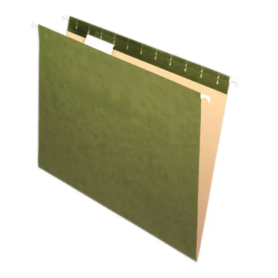 Recycled Hanging Folders, Letter Size, Standard Green, 1/5 Cut, Box of 25 {1}