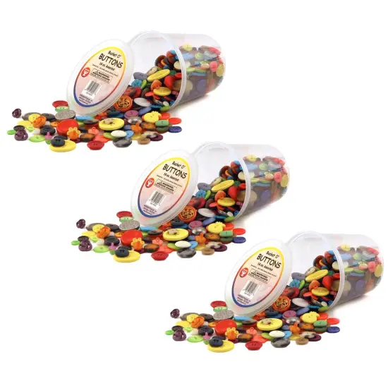 Bucket O'Buttons, Assorted, 16 oz Per Pack, 3 Packs {1}