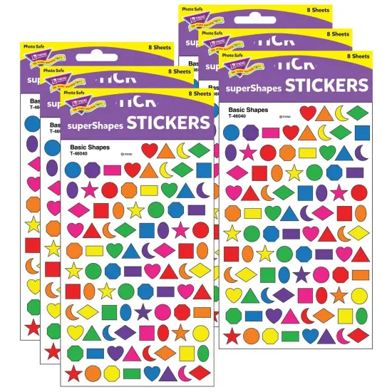 Basic Shapes superShapes Stickers, 800 Per Pack, 6 Packs {1}