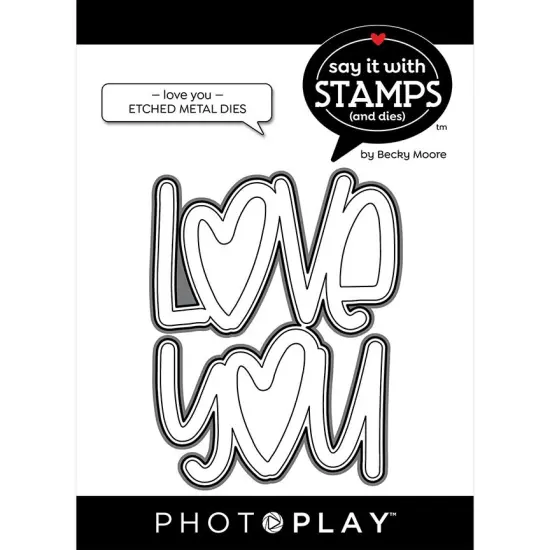 PhotoPlay Say It With Stamps Die Set-Love You Large Phrase {1}