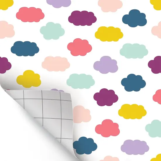 Peel and Stick Decorative Paper Roll, 17-1/2" x 10 ft, Oh Happy Day Clouds {5}