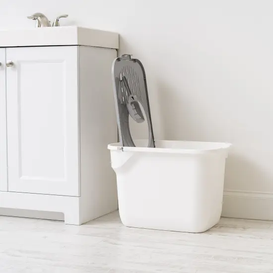 IRIS USA Top Entry Cat Litter Box with Litter Catching Lid, Privacy Walls and Scoop, Cat Pan {6}