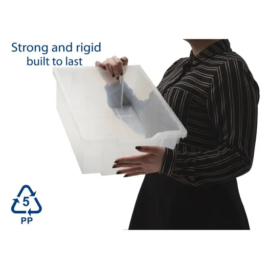 Deep F2 Tray, Translucent, 12.3" x 16.8" x 5.9", Heavy Duty School, Industrial & Utility Bins, Pack of 6 {2}