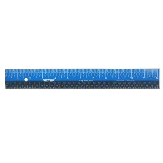 Easy Read&trade; Ruler, Stainless Steel, Blue/Black, 12", Pack of 3 {2}