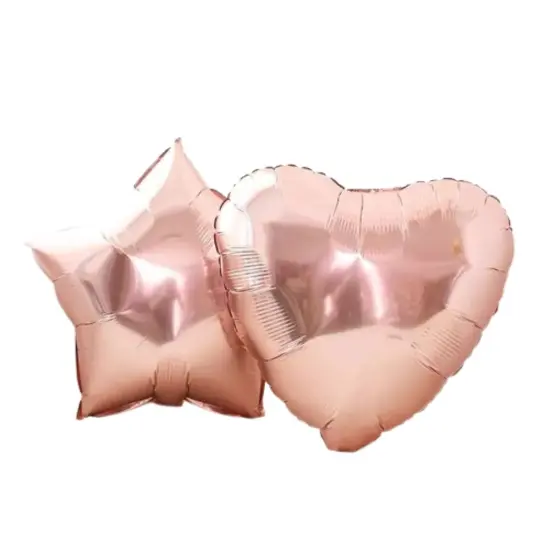 Kitcheniva Rose Gold Metallic Foil Heart Shape Star Shape Balloons Party Decorations 18" {3}