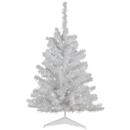 Northlight Pre-Lit Battery Operated LED Medium Pine Artificial Christmas Tree - 3' - Clear Lights White {3}
