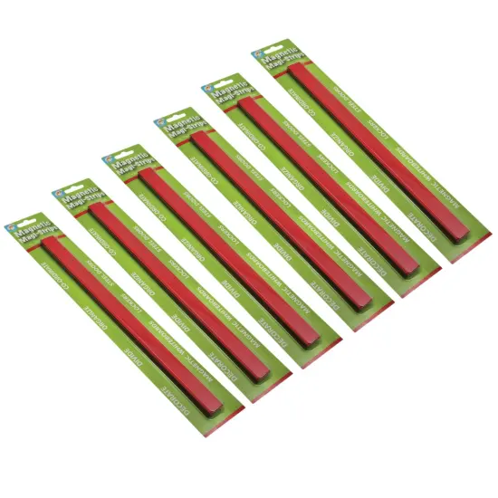 Magnetic Magi-Strips, Red, 12 Feet Per Pack, 6 Packs {1}