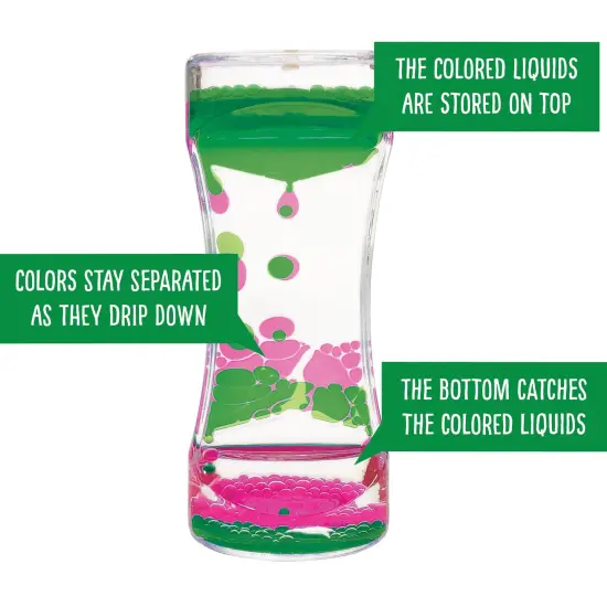 Pink & Green Liquid Motion Bubbler, Pack of 6 {4}