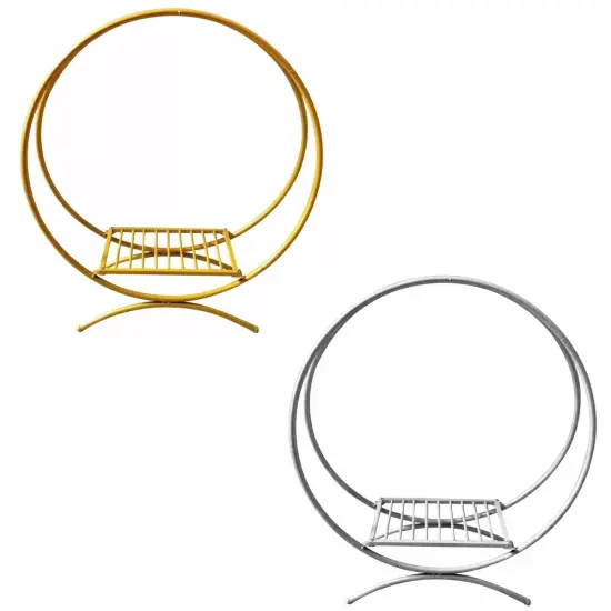 Double Ring Wedding Cake and Flower Stand {7}