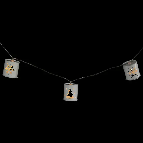 Northlight LED Mini Metal Lanterns Christmas Light Set - 6.25' Clear Wire - 10ct White {6}
