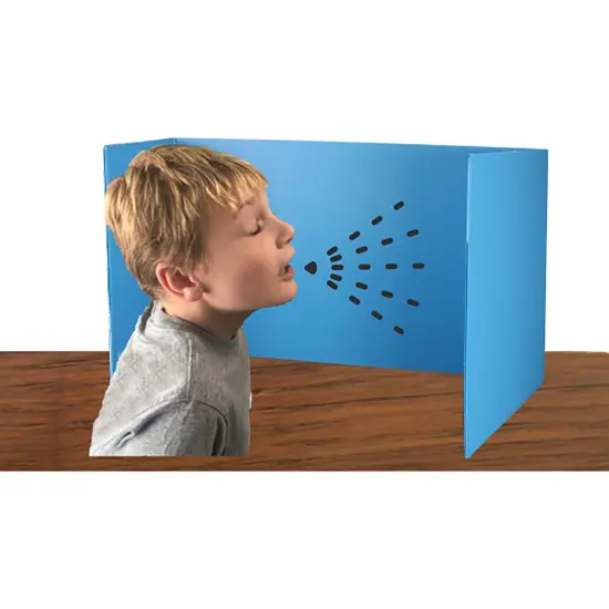 Premium Plastic Study Carrels, Blue, 12" x 46.5", Pack of 24 {4}