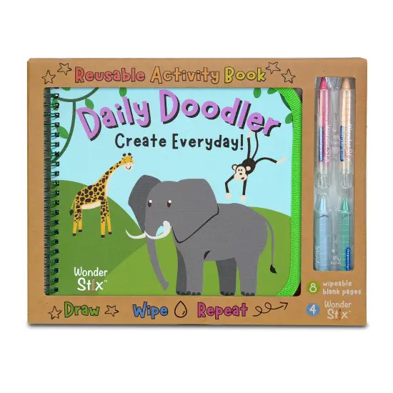 Daily Doodler Reusable Activity Book-Wild Animals Cover, Includes 4 Wonder Stix {1}
