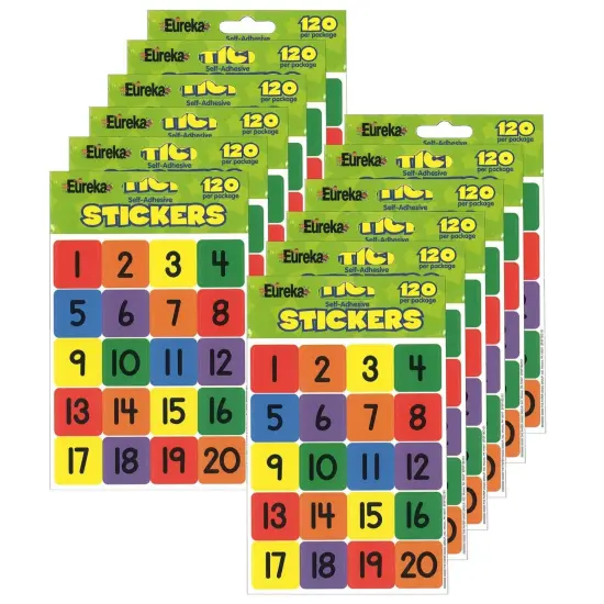Numbers (1-20) Theme Stickers, 120 Per Pack, 12 Packs {1}