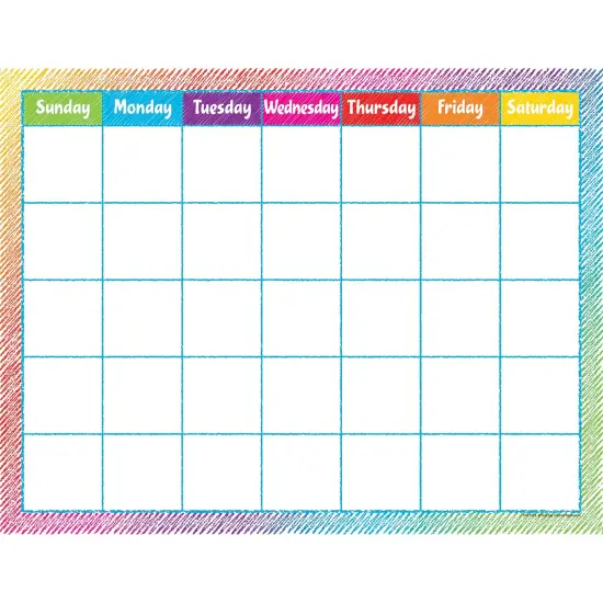 Colorful Scribble Calendar Chart, Pack of 6 {2}