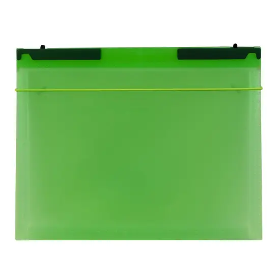 Expanding File Folder, 7-Pocket, Hanging Tabs, Bright Green, Pack of 3 {4}