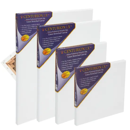 Centurion LX Acrylic Triple Primed Linen Stretched Canvas for Painting,3/4" Deep, 12 Pack - Acid-Free 11 oz Linen Canvas For Artists, Beginners, Professionals - Universally Primed {2}