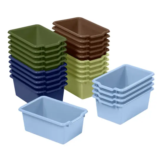 Scoop Front Storage Bins, Multipurpose Organization, 25-Pack Earthtone {1}