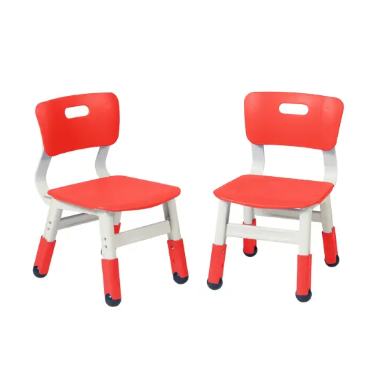 Adjustable Height Plastic Classroom Chairs, 2-Pack Red {1}