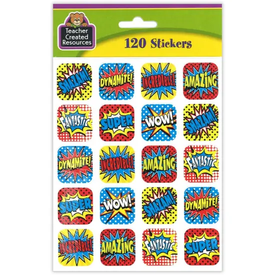 Superhero Stickers, 1", 120 Per Pack, 12 Packs {2}