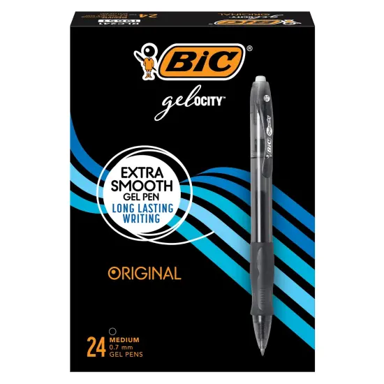 Gelocity Original Retractable Gel Pens, Medium Point (0.7mm), Black, Perfect for Everyday Writing, 24-Count Pack {1}