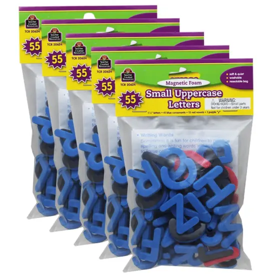 Magnetic Foam: Small Uppercase Letters, 55 Per Pack, 5 Packs {1}