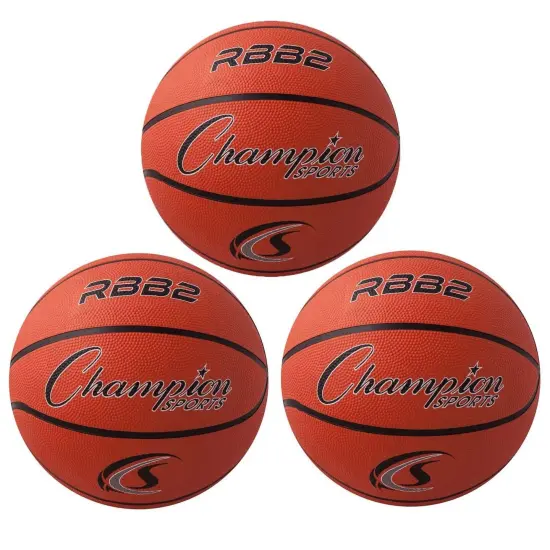 Junior Rubber Basketball, Orange, Pack of 3 {1}