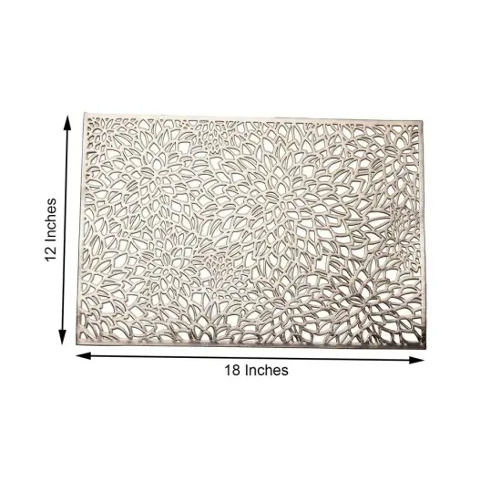 6 GOLD 18" Floral Design Rectangle Vinyl Placemats {5}