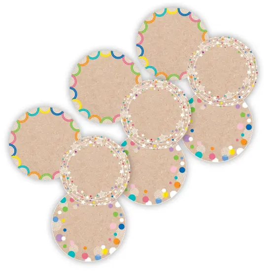 Krafty Pop Colorful Kraft Cards 6 Inch Designer Cut-Outs, 36 Per Pack, 3 Packs {1}