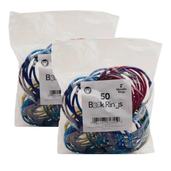 Book Rings, 2 Inch, 50 Per Pack, 2 Packs {1}