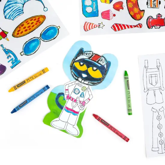 Papercraft Pete the Cat Coloring Activity Set {6}