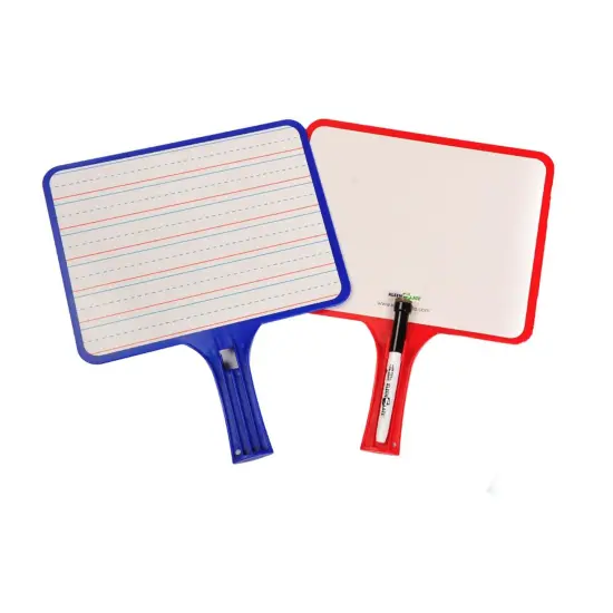 Blank/Lined 2-Sided Rectangular Dry Erase Paddles with Markers, Set of 10 {2}