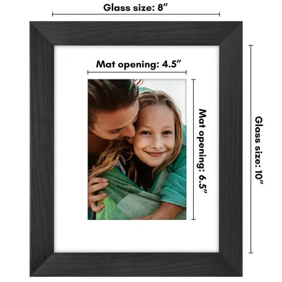 Americanflat Picture Frame with Wide Molding with Mat - Modern Wide Picture Frame - Plexiglass Cover - Hanging Hardware - Includes Easel {8}
