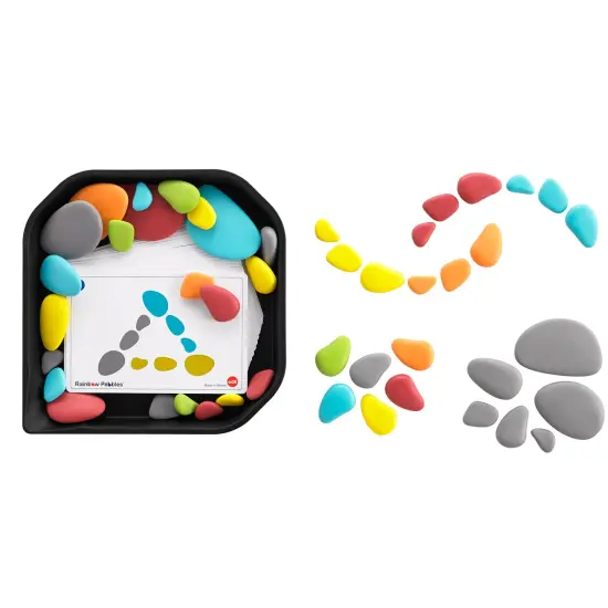 Rainbow Pebbles - FunPlay Activity Set - Set of 36 + 50 Activities + Messy Tray {6}