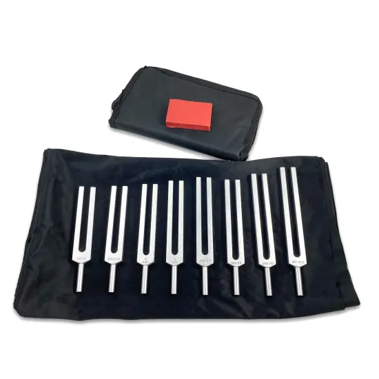 Music Tuning Fork Set, Set of 8 with Activator and Case {1}