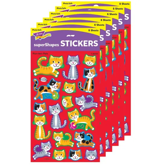 Purr-fect Pets superShapes Stickers-Large, 144 Per Pack, 6 Packs {1}