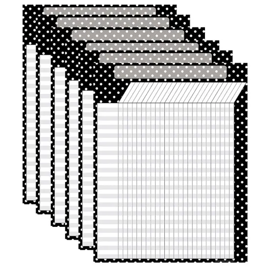 Black Polka Dots Incentive Chart, Pack of 6 {1}