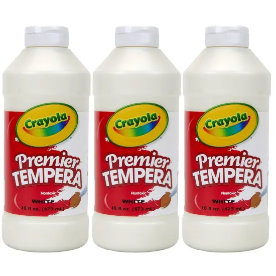 Premier Tempera Paint, 16 oz, White, Pack of 3 {1}