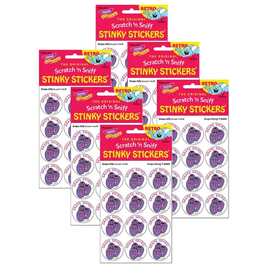 Grape Going!/Grape Jelly Scented Stickers, 24 Per Pack, 6 Packs {1}