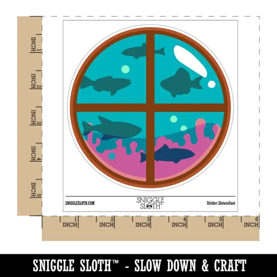 Submarine Window Underwater Fish Waterproof Vinyl Phone Tablet Laptop Water Bottle Sticker Set - 5 Pack {1}