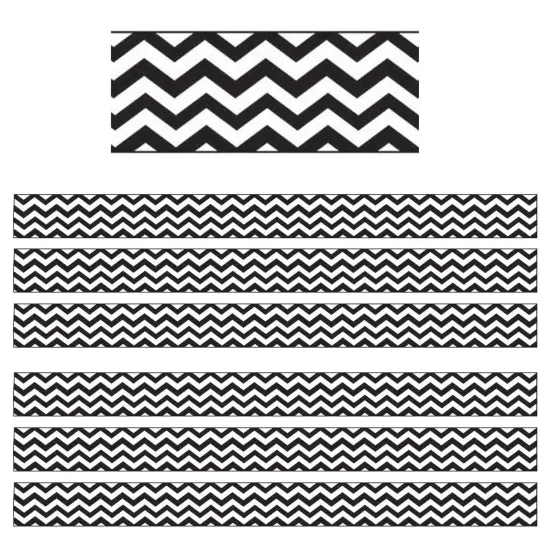 Magnetic Magi-Strips, Black Chevron, 12 Feet Per Pack, 6 Packs {1}