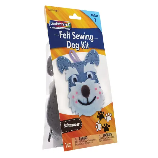 Felt Sewing Dog Kit, Schnauzer, 4.25" x 6.5" x 1", 6 Kits {3}