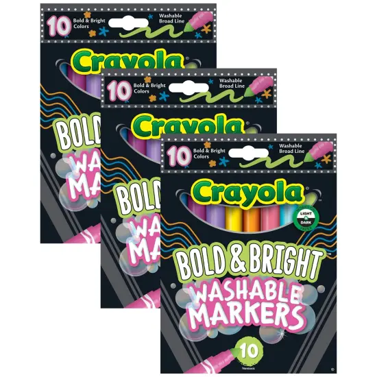 Bold & Bright Washable Broadline Markers, 10 Per Pack, 3 Packs {1}