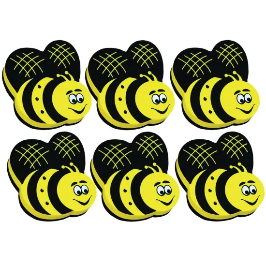 Magnetic Whiteboard Eraser, Bee, Pack of 6 {1}