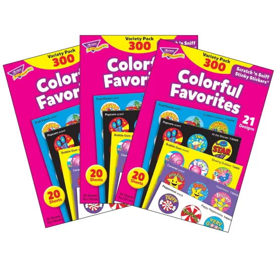 Colorful Favorites Stinky Stickers&reg; Variety Pack, 300 Per Pack, 3 Packs {1}