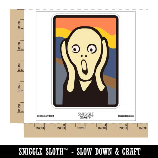 The Scream Painting by Edvard Munch Waterproof Vinyl Phone Tablet Laptop Water Bottle Sticker Set - 5 Pack {1}