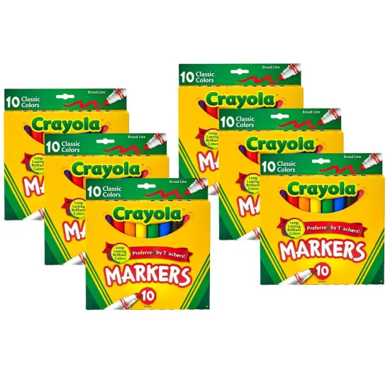 Broad Line Markers, Classic Colors, 10 Per Box, 6 Boxes {1}